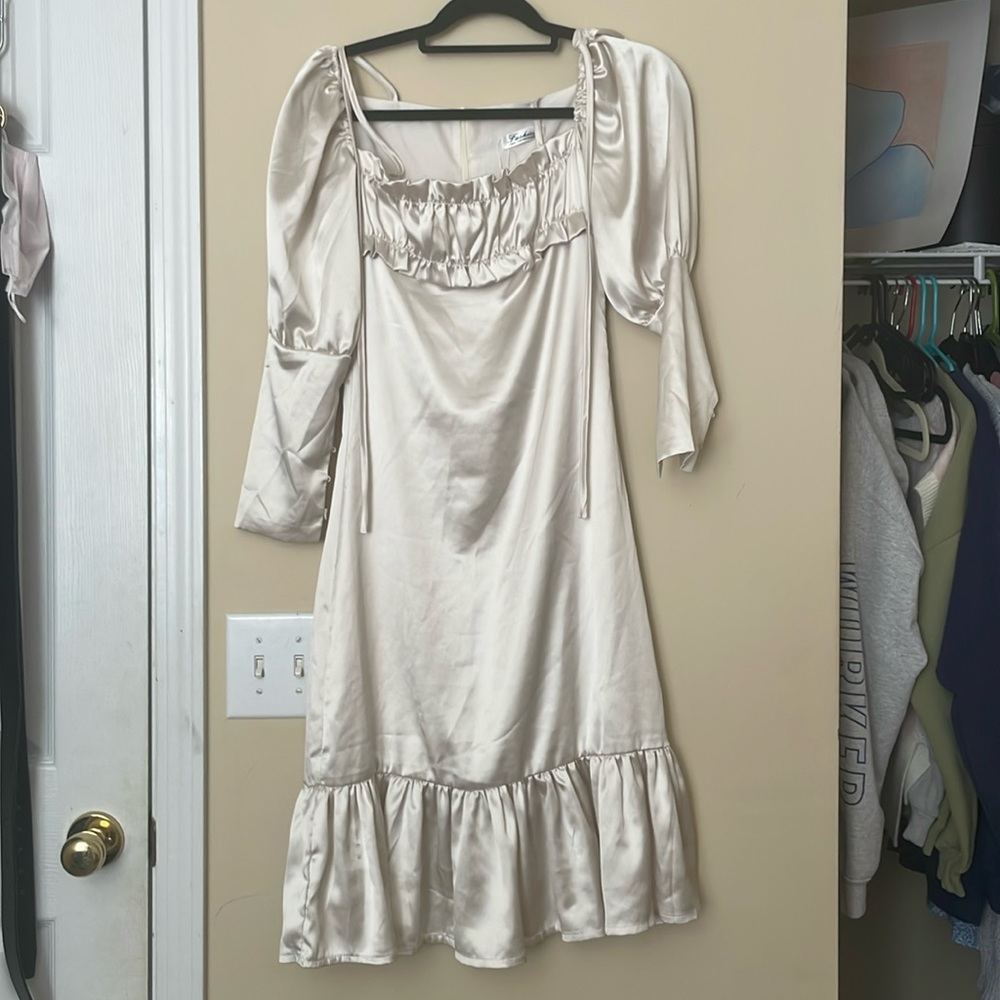 LASAKY Elegant White Midi Dress